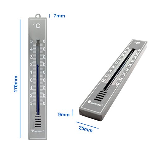 Lantelme 6088 Analogthermometer in Kunststoffgehäuse Farbe grau – Thermometer für Innen oder Außen mit Temperaturanzeige -30 bis +50 Grad Celsius - 3