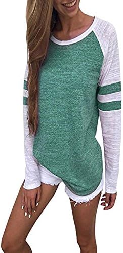 LANISEN Womens Striped Tops Plus Size Ladies Tunic Blouses Long Sleeve Tees Green 22