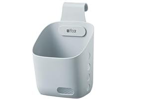 Stgbcst Kleiner Kunststoff-Hängekorb mit Haken,Platzsparender Stapelbarer Kleiner Hängekorb,Aufhängen mit Haken Ablaufloch, Pflanzkübel Zum Aufhängen für Badezimmer, Küche, Schlafsaal (grau klein)