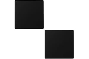 UFURMATE Lot de 2 plaques murales vierges deux postes en plastique sans vis pour prises ou interrupteurs inutilisés - 12 x 12 cm (noir)