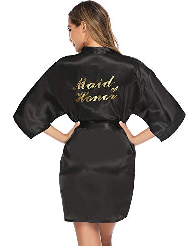 Bata de novia corto batas de dama de honor kimono mujer sexy batas de satén bata de fiesta de novia albornoz