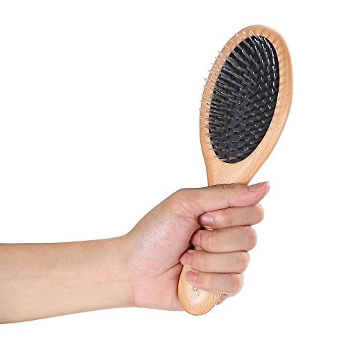 BFWood Haarbürste mit Nylonborsten und Kamm für mittellanges und dickes Haar - 6