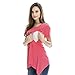 Bearsland Women's Breastfeeding and Nursing Ice Silk Summer Top Red UK Size 10-12