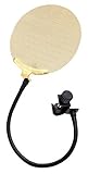 Schirm-Ø 13,5 mm Pronomic PK-20G Professionneller Poschutz (13,5cm Popkiller für Recording, Vergoldete Metallmembran, Plopkiller, mit Klemme und Schwanenhals)