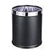 Produktbild SXGX Mülleimer Leder Doppel Mülleimer Runde Schlafzimmer Wohnzimmer Küche Mülleimer Ohne Abdeckung,Black