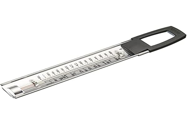 Taylor Pro Thermomètre de Cuisine pour Confiture, Jauge de Température pour la Cuisson de Confiture, Sucre, Caramel, Confiserie, Fritures avec Poignée Tactile, Acier Inoxydable Argent / Noir