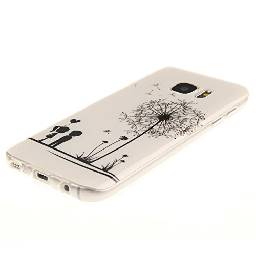 AllDo Funda Silicona para Samsung Galaxy S7  5 1 Pulgadas  Carcasa Protectora Caso Suave TPU Soft Silicone Case Cover Bumper Funda Ultra Delgado Carcasa Flexible Ligero Caja Anti Rasgu  os Casco Anti Choque - Diente de Le  n y Ni  os