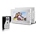Produktbild SHEMSINZ 7 Zoll Video Türsprechanlage Türklingel Villa Visual Entry Intercom System Kit mit 2-Monitor 1-Kamera, TFT LCD-Bildschirm, Nachtsicht, Überwachung, entsperren, Dual-Wege-Talking