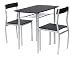 Produktbild ts-ideen Essgruppe 3-teilig, Alugestell + MDF Tisch 82 x 50cm für die Küche, Esszimmer, Studentenwohnung Oder Büro