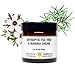 Produktbild Manuka & Tea Tree creme in a 60 ml Bernstein Glas, antiseptisch und antimykotisch, antibakteriell, antiviral, ideal für Gebrauch durch die ganze Familie. Besonders nützlich für Füße, kann aber über den gesamten Körper. können auch auf Insektenstichen
