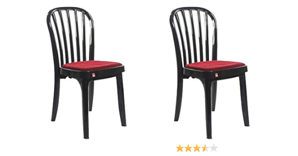 Cello Decent Deluxe Plastic Chairs Black Set Of 2 Amazon In Home Kitchen