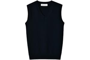 SMILING PINKER Gilet da Bambino in Maglia con Scollo V per Bambini Cotone Senza Maniche