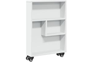 vidaXL Smal förvaringsvagn vit 48x13x68 cm konstruerat trä