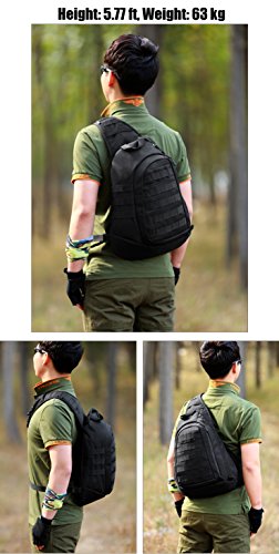 DCCN Rucksack mit einem Gurt Crossbag Sling bag Molle Sling Rucksack für Radfahren Wandern Camping - 7