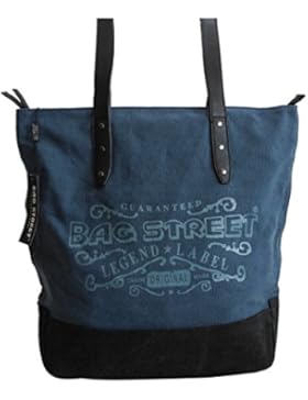 Modische Canvas Tasche von Bag Street - Damentasche Shopper Umhängetasche Vintage Handtasche - Baumwollstoff Segelstoff...