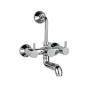 Cera Garnet Quarter Turn F2002401 Brass Wall Mixer (Silver)