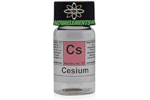 NOVAELEMENTS Cesio elemento 55 Cs, campione puro 20 milligrammi 99,99 in argon in mini ampolla e fiala di vetro con etichetta