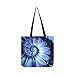 Price comparison product image Blue Camomile Daisy Flower Spiral Abstract Fractal Canvas Tote Handbag Shoulder Bag Crossbody Bags Purses for Men and Women Shopping Tote