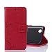 Produktbild LG K4 ( 2017 ) Hülle, LG K4 ( 2017 ) Schutzhülle, Alfort Carving Lederhülle Fashion Design Premium PU Leder Hohe Qualität Tasche Case Cover Kasten Abdeckung Wallet für LG K4 ( 2017 ) 5.0" Smartphone Funktion Standfunktion Unterstützte Telefone und Magnetverschluss mit Schmetterling ( Rote )