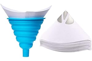 Gexmile 100 Pezzi Filtri di Carta Filtro per Vernice Imbuto Filtrante in Silicone Monouso Cono per Pistole a Spruzzo Auto