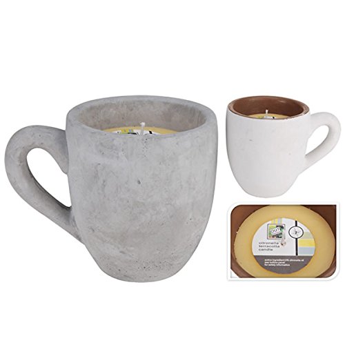 Preisvergleich Produktbild Citronella Kerze im Topf Zement - Grau