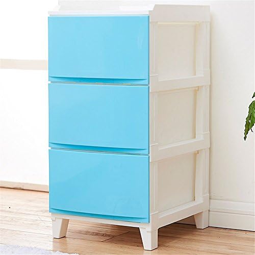 HUAHUA Drawer Cabinets, Lockers Plastic Toy Baby Clothes And Infant Children Assemble Your Wardrobe With Built-In Cabinets, 3, Blue