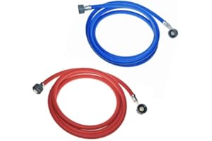 Electruepart Set of 2 Washing Machine Inlet Fill Hoses Red/Blue, 2.5m