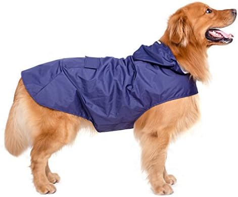 Akemiao Dog Raincoats Waterproof Jacket for Small Medium Dogs With Reflective Safe Strips and Pocket (3XL,Blue)