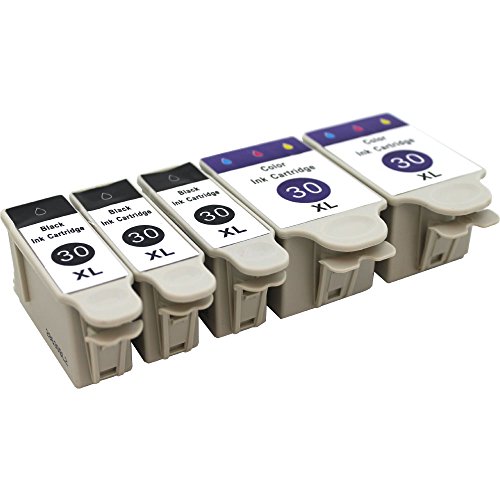 ms-point® 5 kompatible Druckerpatronen mit CHIP und Füllstandsanzeige für Kodak ESP 1.2 / ESP 3.2 / ESP C 110 / ESP C 115 / ESP C 310 / ESP C 315 / ESP C 330 / ESP C 360 / ESP Office 2150 / ESP Office 2170 / Hero 5.1 Patronen kompatibel zu NR. 30 3952363 3952371