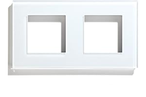 BSEED Panel de vidrio con marco para interruptores y enchufes de luz Panel de vidrio para interruptores y tomas de luz de pared Blanco 157 mm