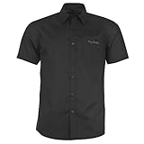 conjunto camisa y pantalon hombre Camisa de Hombres Pierre Cardin - Camisa Casual - con Botones - con Botones - Manga Corta - para Hombre Negro XX-Large
