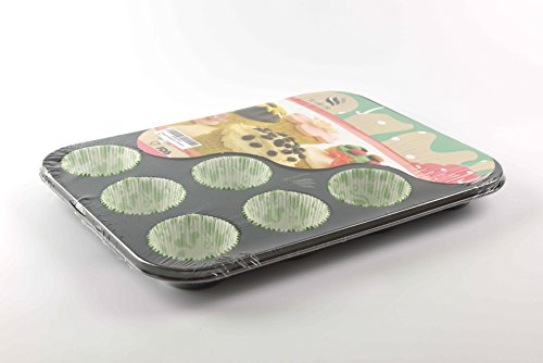 Premium Metall Muffinförmchen für 12 Muffins | BPA-frei und Antihaftbeschichtung | spülmaschinenfeste Muffinform | leicht zu reinigen | Cupcake und Brownie Backform - 5