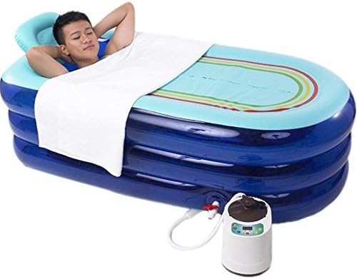 HHBO Inflatable Bathtub Steam Sauna Box Home Khan Steam Room Sauna Family Room Steam Fumigation Machine , blue