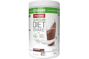 BODY ATTACK SPORTS NUTRITION Body Attack Diet Shake végane chocolat, Poudre de protéines végétales pour maigrir avec des protéines de pois et Carnipure™, Shake comme substitut de repas pour maigrir, 430 g, Made in Germany