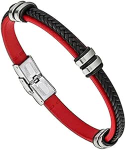 Lotus - LS1829-2/3 : Bracelet Homme Cuir et Acier - Rouge ...