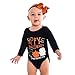 Produktbild Riou Kinder Langarm Halloween Kostüm Top Set Baby Kleidung Set Kleinkind-Säugling Baby-Mädchen-Buchstabe-Spielanzug-Overall-Halloween-Kostüm-Ausstattungen (90, Schwarz)