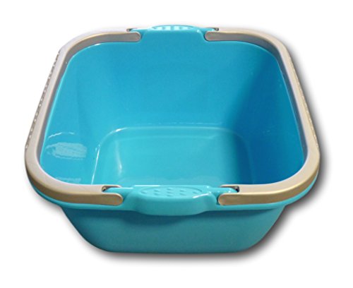 Universal-Korb Multikorb Wäschekorb Korb Tragekorb mit Henkel Tragegriff 13 oder 16 Liter (Blau, eckig 13 Liter)