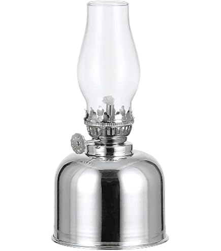Lampe à pétrole en verre transparent - Style vintage - Lampe à pétrole