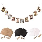Newbuy Hanging Album Clip Kraft Paper DIY Photo Frame 10 in 1 Set (6 inch)（Mix Color）