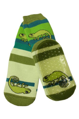 Weri Spezials Baby-Unisex Terry ABS Chameleon Slippers Anti Non Slip Socks 12-24 Months Green