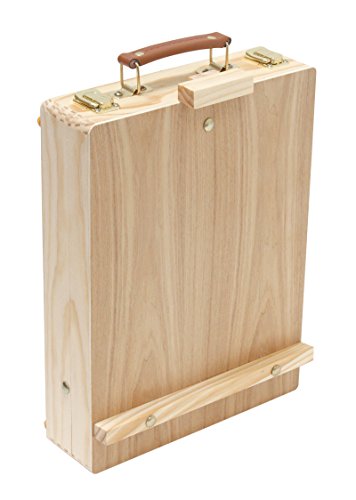 TISCHSTAFFELEI+ MALSET, 12 Acrylfarben, Pinselset + Keilrahmen – 20-teilig, Utensilienkoffer, Kofferstaffelei - 3