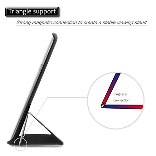 Huawei MediaPad M3 10 Lite 10 Hülle Case, Infiland Ultra Dünn Tri-Fold Muschel PU Leder Ultra Schlank Superleicht Ständer Shell Cover Schutzhülle Etui Tasche für Huawei MediaPad M3 10 Lite 10 (Weltraum Grau) - 7