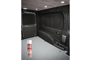 GENERIC Charcoal Colour 4 Way Stretch Camper Van Lining Carpet with Trim Fix Glue (8m x 2m with 8 Glue)