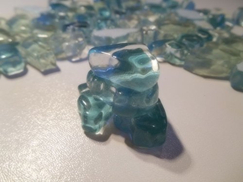 Mosaiksteine Bruchmosaik 1000g Türkis Mix Crashglas 8mm - 4