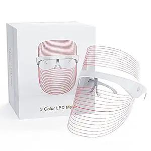 WBC WORLDBEAUTYCARE Rechargeable Battery Operated 3 Color LED Light Therapy Face Mask for Rejuvenation Therapy with 6 months warranty suitable for all skin types.