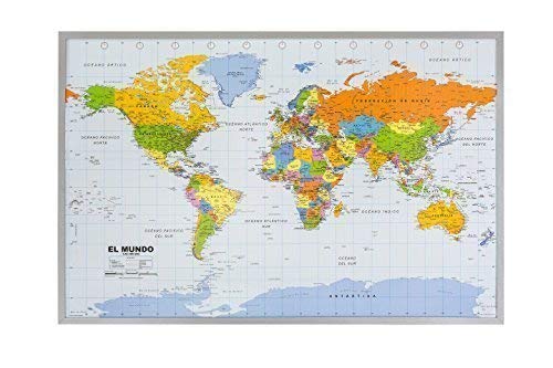 Mapa Político del Mundo sobre Respaldo de corcho, en Español 1:46, 4 Mio.