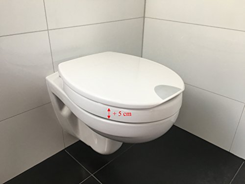 Novara Plus Duroplast WC Sitz Erhöhung 5 cm mit Absenkautomatik - 2