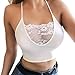 Produktbild Strung Sexy Damen Blumen Spitze Bralette Bustier Crop Top BH Shirt Weste Frauen Strap Dessous Unterwäsche Nachtwäsche Jumpsuit Pyjamas Reizwäsche Schlafanzug Sleepwear (03 Weiß,XL)