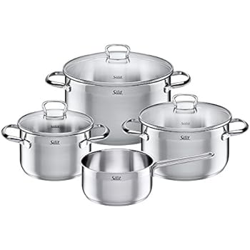 Silit 0015687511 Livorno Topfset, 4-teilig, mit Glasdeckel