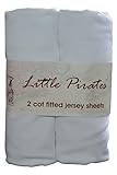 2 x Baby Cot Fitted sheet 60x120 100% Jersey Cotton - White